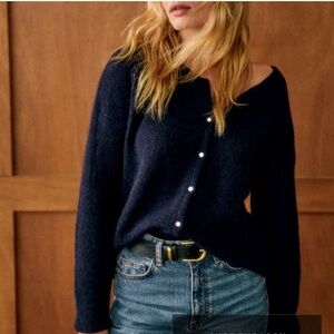 Sezane Navy Blue Gaspard Cardigan